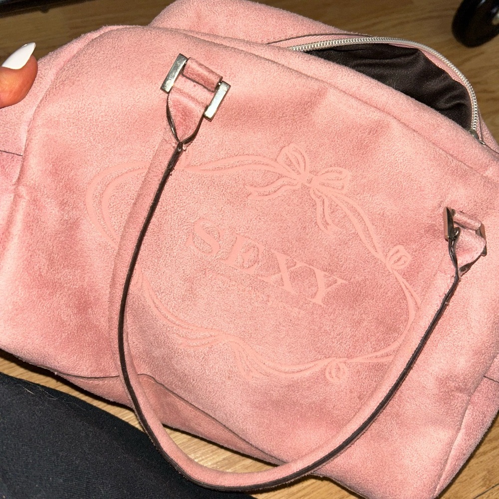 Victoria's Secret Soft Pink and Black Zippered Bag